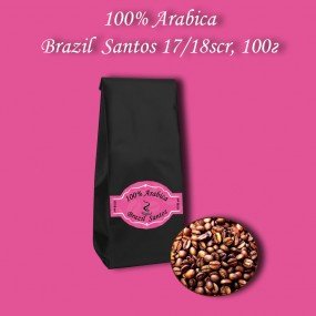 Кава зернова Arabica Brazil Santos 17/18scr (Арабіка Бразилія Сантос) 100г.  БЕЗКОШТОВНА ДОСТАВКА від 1кг!
